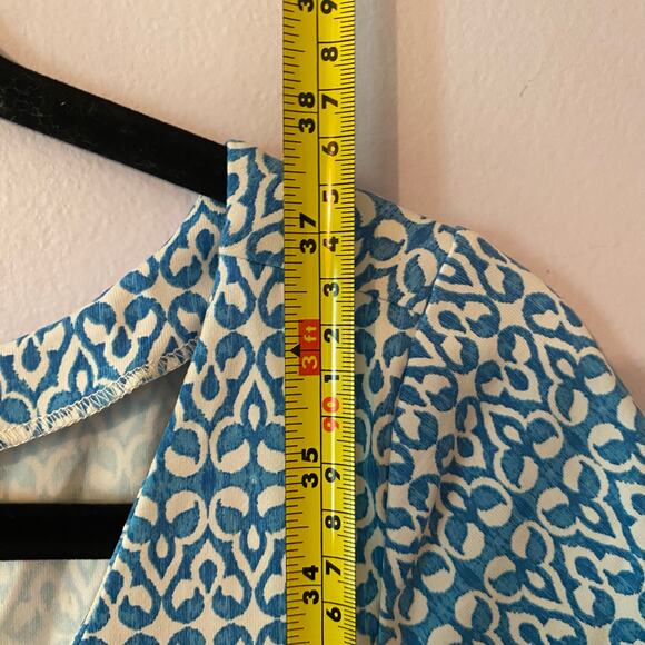 J. McLaughlin Blue White Catalina Cloth Knee Length Dress Women's size Small - Picture 8 of 9